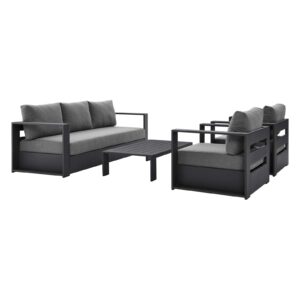 Tahoe Outdoor Patio Powder-Coated Aluminum 4-Piece Set By Modway - EEI-5749 - Gray Charcoal