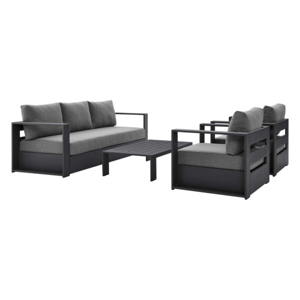 Tahoe Outdoor Patio Powder-Coated Aluminum 4-Piece Set By Modway - EEI-5749 - Gray Charcoal