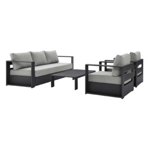 Tahoe Outdoor Patio Powder-Coated Aluminum 4-Piece Set By Modway - EEI-5749 - Gray Gray