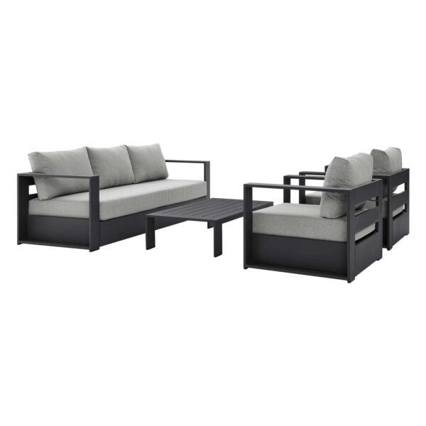 Tahoe Outdoor Patio Powder-Coated Aluminum 4-Piece Set By Modway - EEI-5749 - Gray Gray