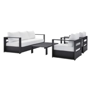 Tahoe Outdoor Patio Powder-Coated Aluminum 4-Piece Set By Modway - EEI-5749 - Gray White