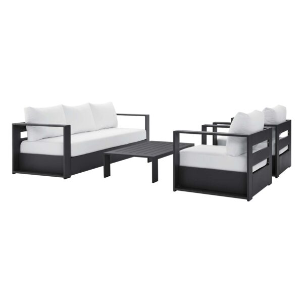Tahoe Outdoor Patio Powder-Coated Aluminum 4-Piece Set By Modway - EEI-5749 - Gray White