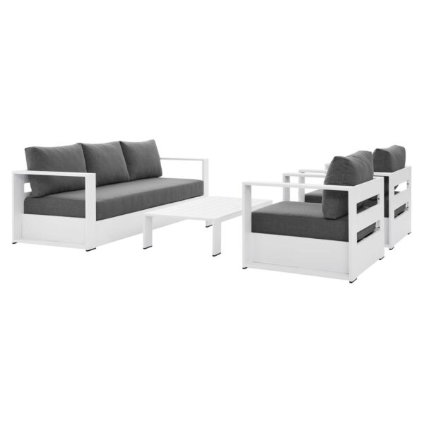 Tahoe Outdoor Patio Powder-Coated Aluminum 4-Piece Set By Modway - EEI-5749 - White Charcoal