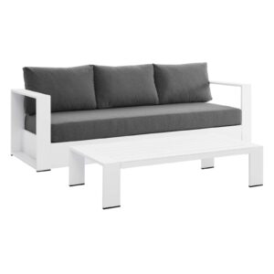 Tahoe Outdoor Patio Powder-Coated Aluminum 2-Piece Set By Modway - EEI-5750 - White Charcoal