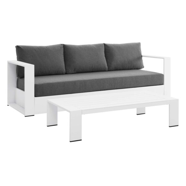 Tahoe Outdoor Patio Powder-Coated Aluminum 2-Piece Set By Modway - EEI-5750 - White Charcoal