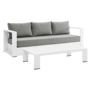 Tahoe Outdoor Patio Powder-Coated Aluminum 2-Piece Set By Modway - EEI-5750 - White Gray
