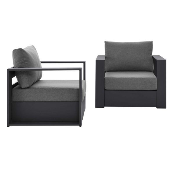 Tahoe Outdoor Patio Powder-Coated Aluminum 2-Piece Armchair Set By Modway - EEI-5751 - Gray Charcoal