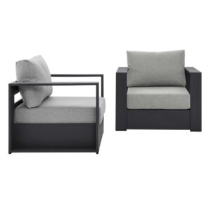 Tahoe Outdoor Patio Powder-Coated Aluminum 2-Piece Armchair Set By Modway - EEI-5751 - Gray Gray