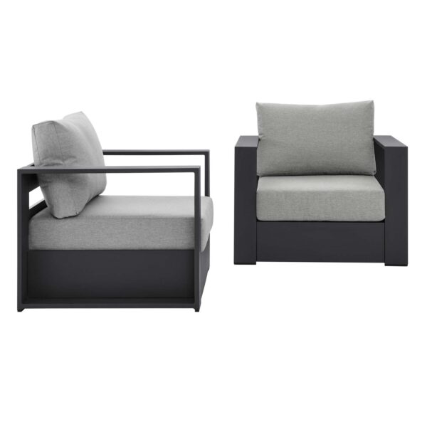 Tahoe Outdoor Patio Powder-Coated Aluminum 2-Piece Armchair Set By Modway - EEI-5751 - Gray Gray