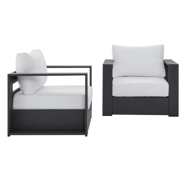 Tahoe Outdoor Patio Powder-Coated Aluminum 2-Piece Armchair Set By Modway - EEI-5751 - Gray White