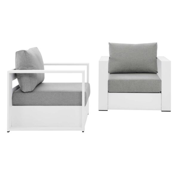 Tahoe Outdoor Patio Powder-Coated Aluminum 2-Piece Armchair Set By Modway - EEI-5751 - White Gray