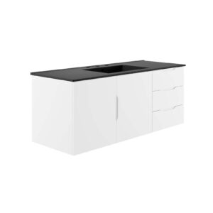 Vitality 48" Single Sink Bathroom Vanity By Modway - EEI-5784 - White Black