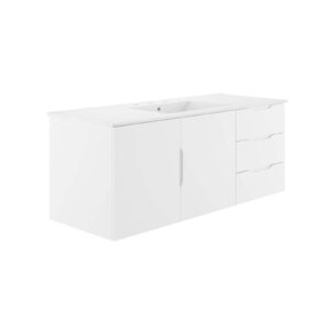 Vitality 48" Single Sink Bathroom Vanity By Modway - EEI-5784 - White White