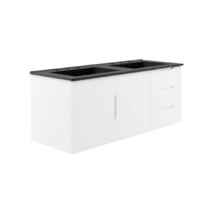 Vitality 48" Double Sink Bathroom Vanity By Modway - EEI-5785 - White Black