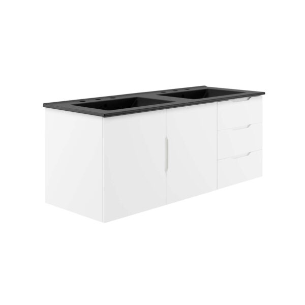 Vitality 48" Double Sink Bathroom Vanity By Modway - EEI-5785 - White Black
