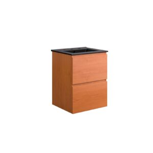 Scenic 18" Wall-Mount Bathroom Vanity By Modway - EEI-5810 - Cherry Black