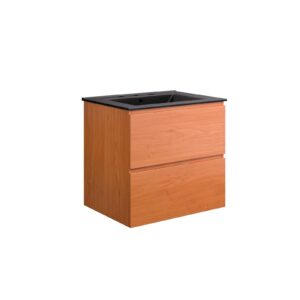 Scenic 24" Wall-Mount Bathroom Vanity By Modway - EEI-5811 - Cherry Black