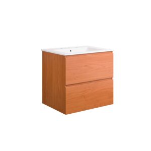 Scenic 24" Wall-Mount Bathroom Vanity By Modway - EEI-5811 - Cherry White