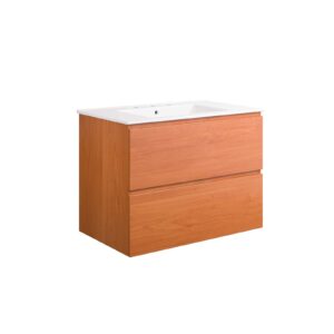 Scenic 30" Wall-Mount Bathroom Vanity By Modway - EEI-5812 - Cherry White