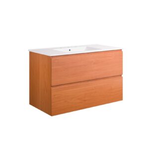 Scenic 36" Wall-Mount Bathroom Vanity By Modway - EEI-5813 - Cherry White
Cherry White