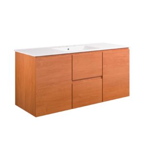Scenic 48" Wall-Mount Bathroom Vanity By Modway - EEI-5814 - Cherry White