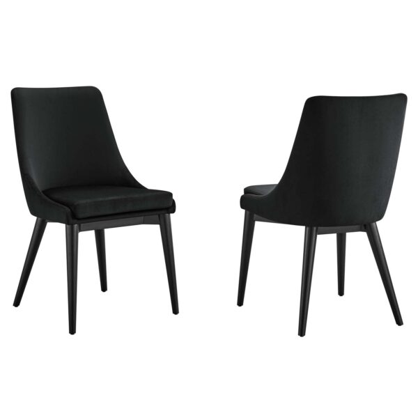Viscount Accent Performance Velvet Dining Chairs - Set of 2 By Modway - EEI-5816 - Black