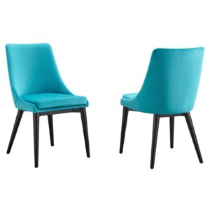 Viscount Accent Performance Velvet Dining Chairs - Set of 2 By Modway - EEI-5816 - Blue