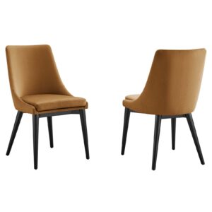 Viscount Accent Performance Velvet Dining Chairs - Set of 2 By Modway - EEI-5816 - Cognac