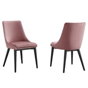 Viscount Accent Performance Velvet Dining Chairs - Set of 2 By Modway - EEI-5816 - Dusty Rose