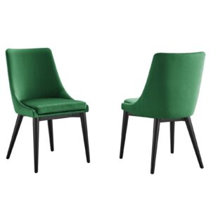 Viscount Accent Performance Velvet Dining Chairs - Set of 2 By Modway - EEI-5816 - Emerald