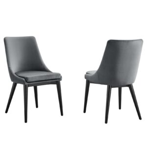 Viscount Accent Performance Velvet Dining Chairs - Set of 2 By Modway - EEI-5816 - Gray