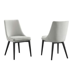 Viscount Accent Performance Velvet Dining Chairs - Set of 2 By Modway - EEI-5816 - Light Gray