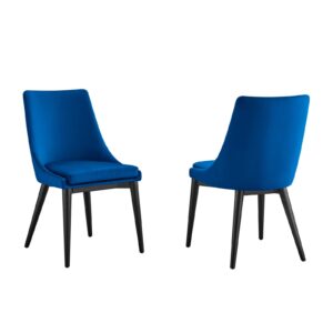 Viscount Accent Performance Velvet Dining Chairs - Set of 2 By Modway - EEI-5816 - Navy