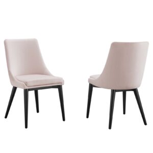 Viscount Accent Performance Velvet Dining Chairs - Set of 2 By Modway - EEI-5816 - Pink