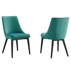Viscount Accent Performance Velvet Dining Chairs - Set of 2 By Modway - EEI-5816 - Teal