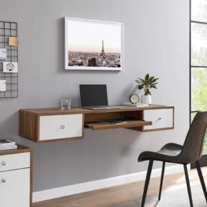 Transmit 60" Wall Mount Wood Office Desk By Modway - EEI-5864