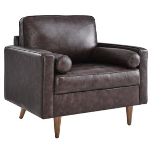Valour Leather Armchair By Modway - EEI-5869 - Brown