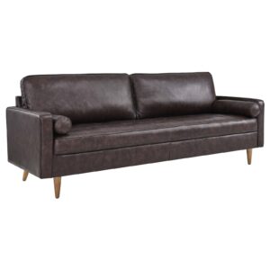 Valour 88" Leather Sofa By Modway - EEI-5871 - Brown
