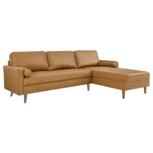 Valour 98" Leather Sectional Sofa By Modway - EEI-5873 - Tan