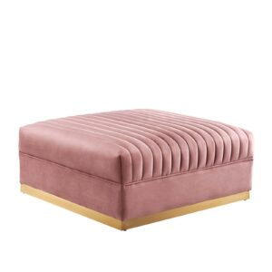 Sanguine Channel Tufted Performance Velvet Modular Sectional Sofa Ottoman By Modway - EEI-6036 - Dusty Rose