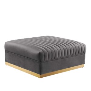 Sanguine Channel Tufted Performance Velvet Modular Sectional Sofa Ottoman By Modway - EEI-6036 - Gray