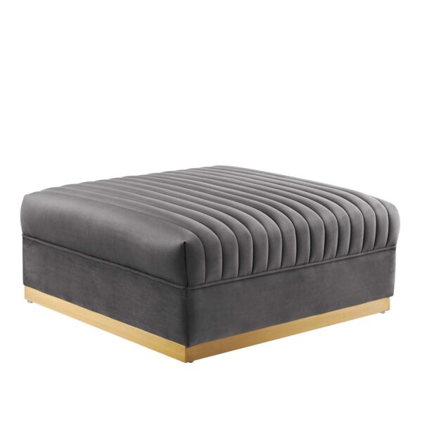 Sanguine Channel Tufted Performance Velvet Modular Sectional Sofa Ottoman By Modway - EEI-6036 - Gray