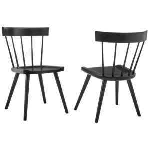 Sutter Wood Dining Side Chair Set of 2 By Modway - EEI-6082 - Black