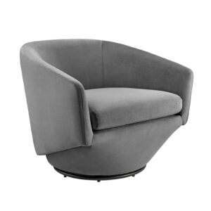 Series Performance Velvet Fabric Swivel Chair By Modway - EEI-6224 - Gray