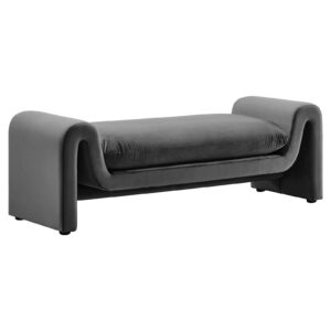 Waverly Performance Velvet Bench By Modway - EEI-6380 - Gray