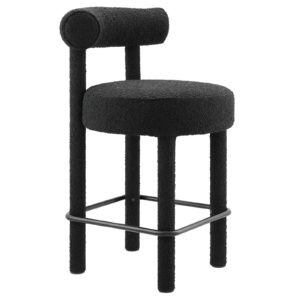 Toulouse Boucle Fabric Counter Stool By Modway - EEI-6383 - Black Black