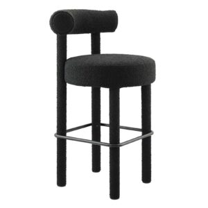 Toulouse Boucle Fabric Bar Stool By Modway - EEI-6385 - Black Black