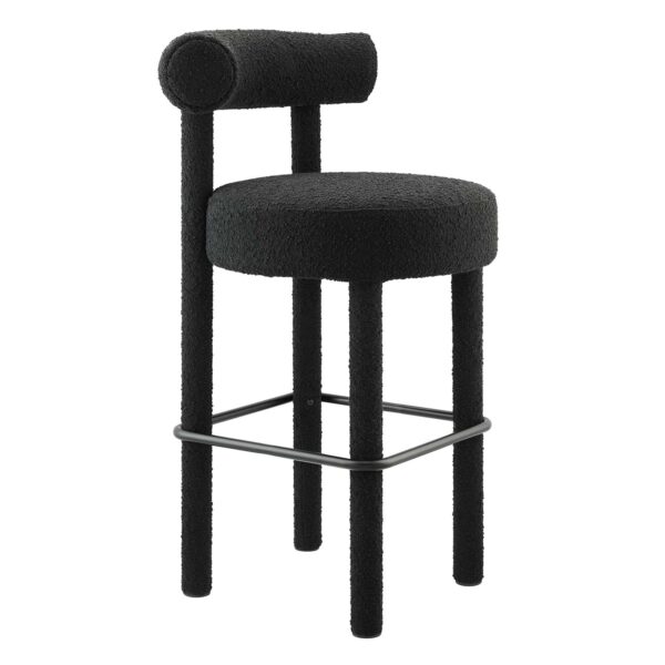 Toulouse Boucle Fabric Bar Stool By Modway - EEI-6385 - Black Black