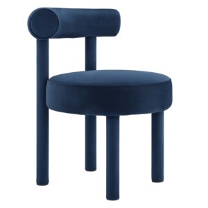Toulouse Performance Velvet Dining Chair By Modway - EEI-6388 - Midnight Blue