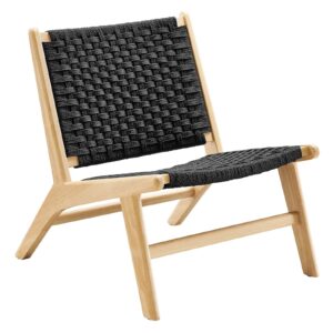Saoirse Woven Rope Wood Accent Lounge Chair By Modway - EEI-6543 - Natural Black